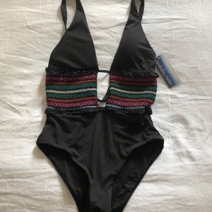 Isabella Rose Crystal Cove Smocked One-Piece Swim